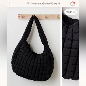 Free People FP Movement Quilted Carryall Black